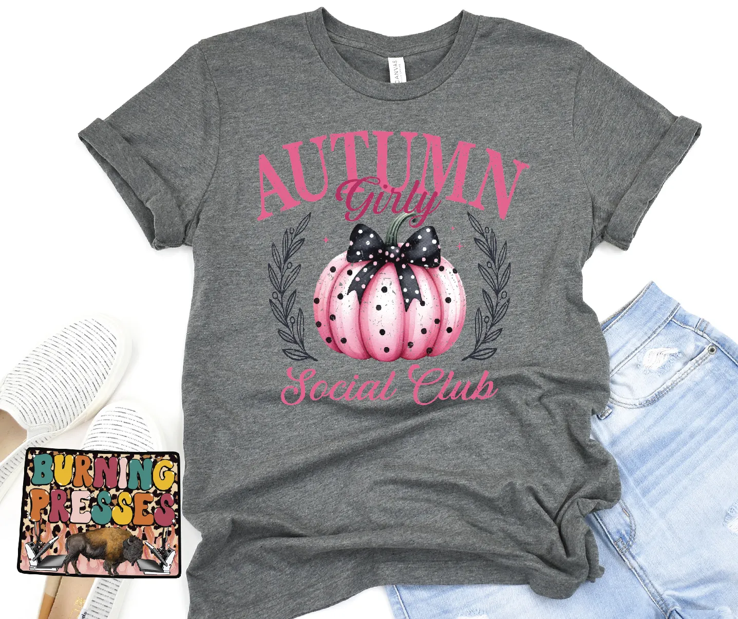 1738 Autumn Girl in Pink Sublimation/DTF Transfer