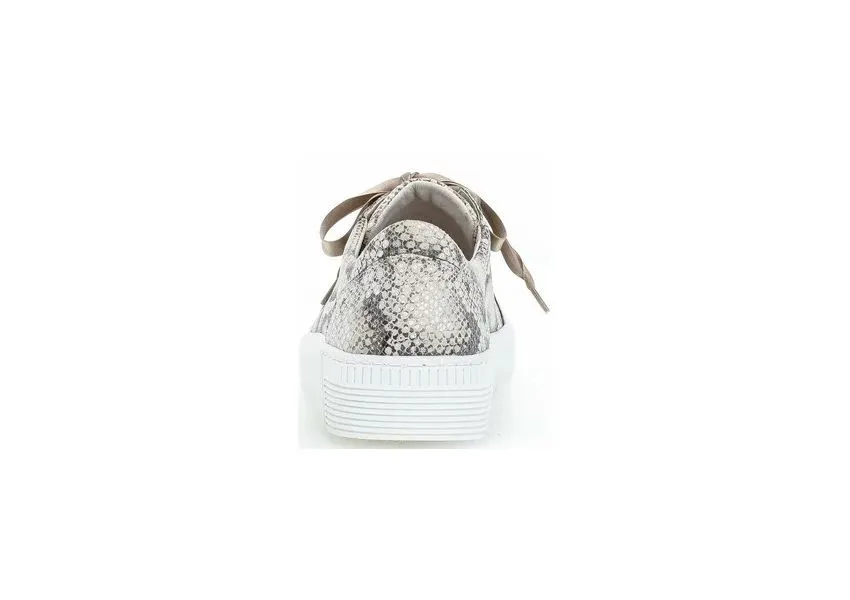 43.330.30 Taupe Snakeskin Lace-Up Sneaker