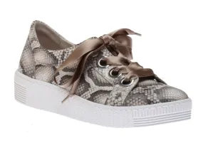 43.330.30 Taupe Snakeskin Lace-Up Sneaker