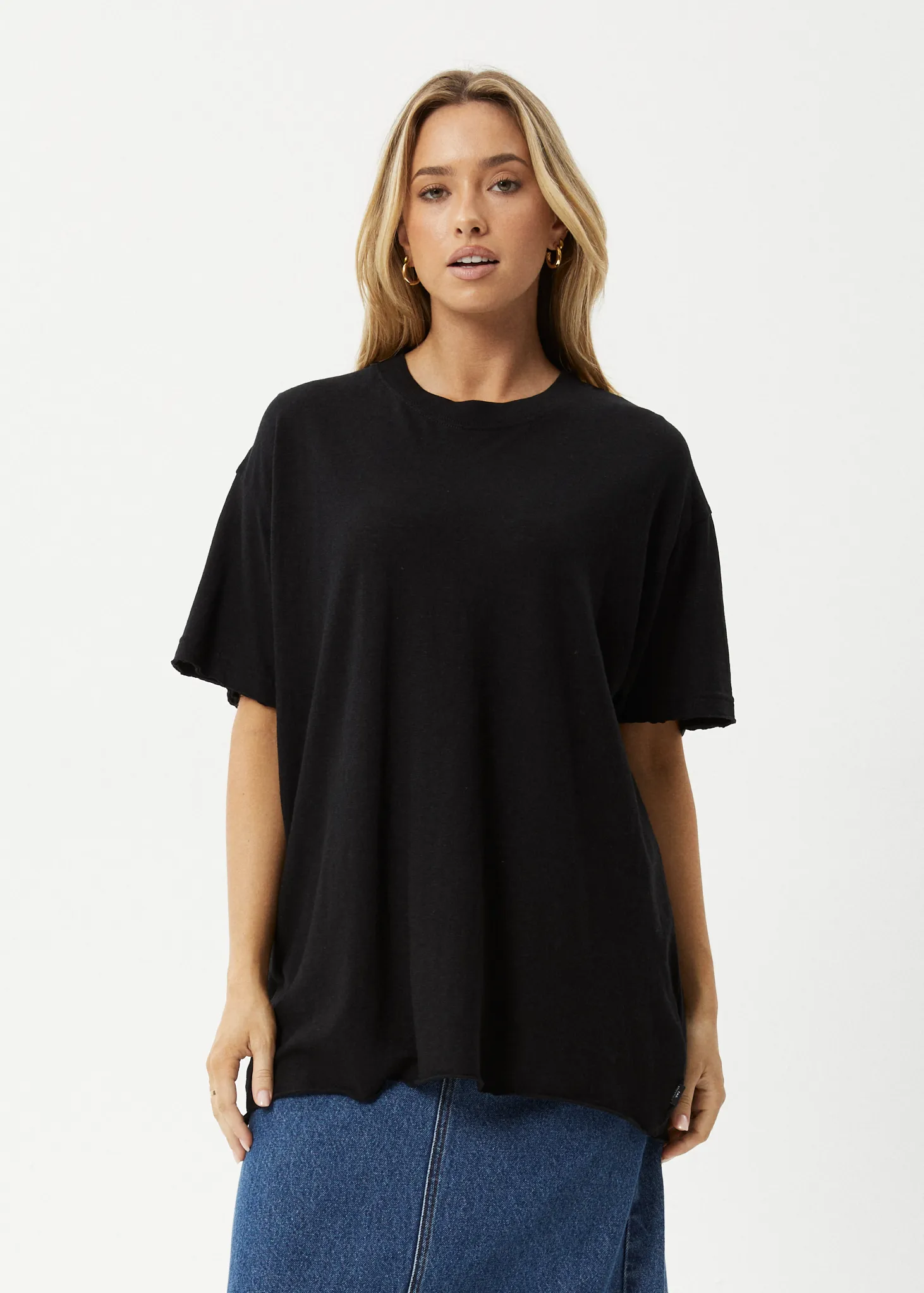 AFENDS Womens Slay - Oversized Tee - Black