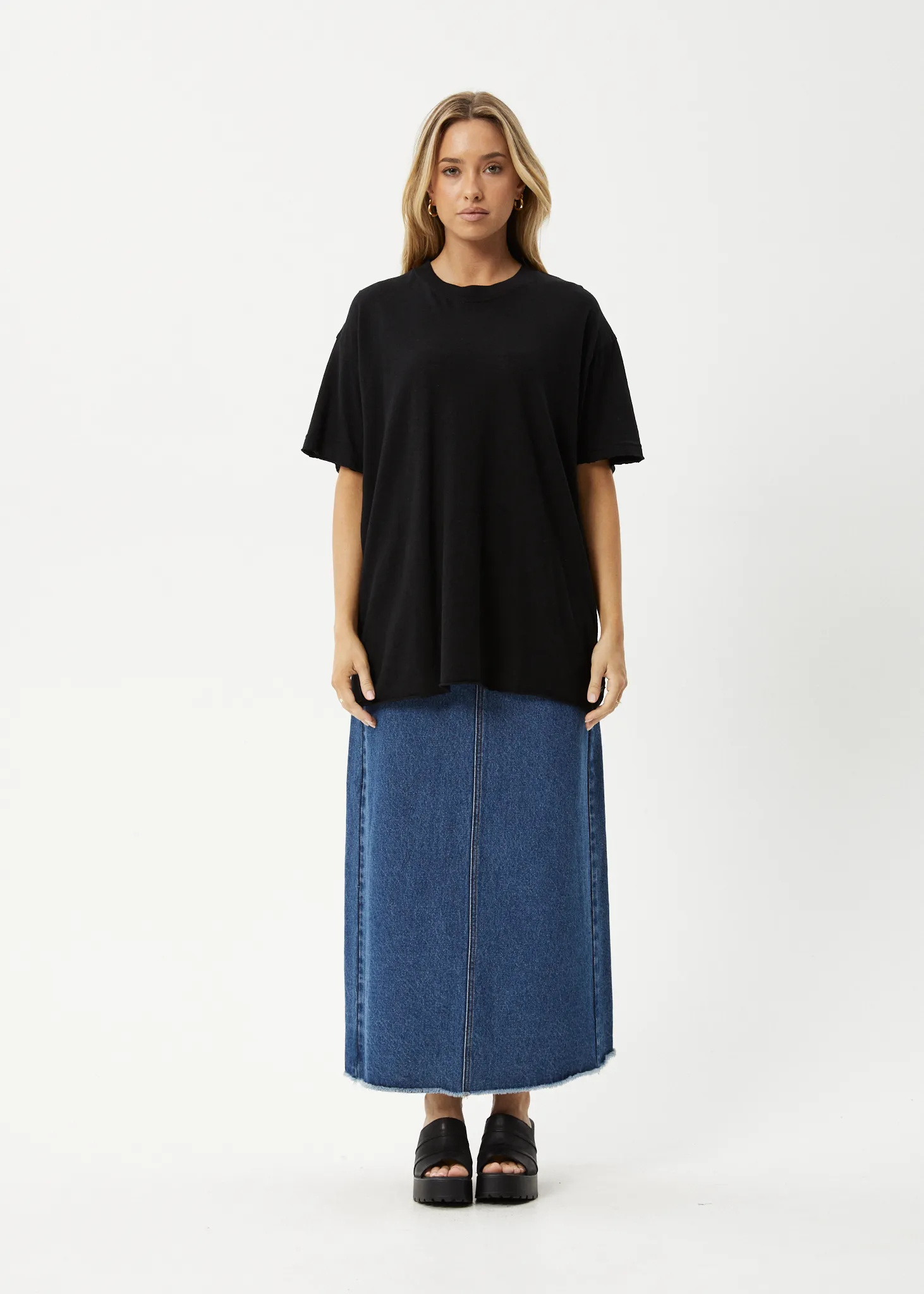 AFENDS Womens Slay - Oversized Tee - Black