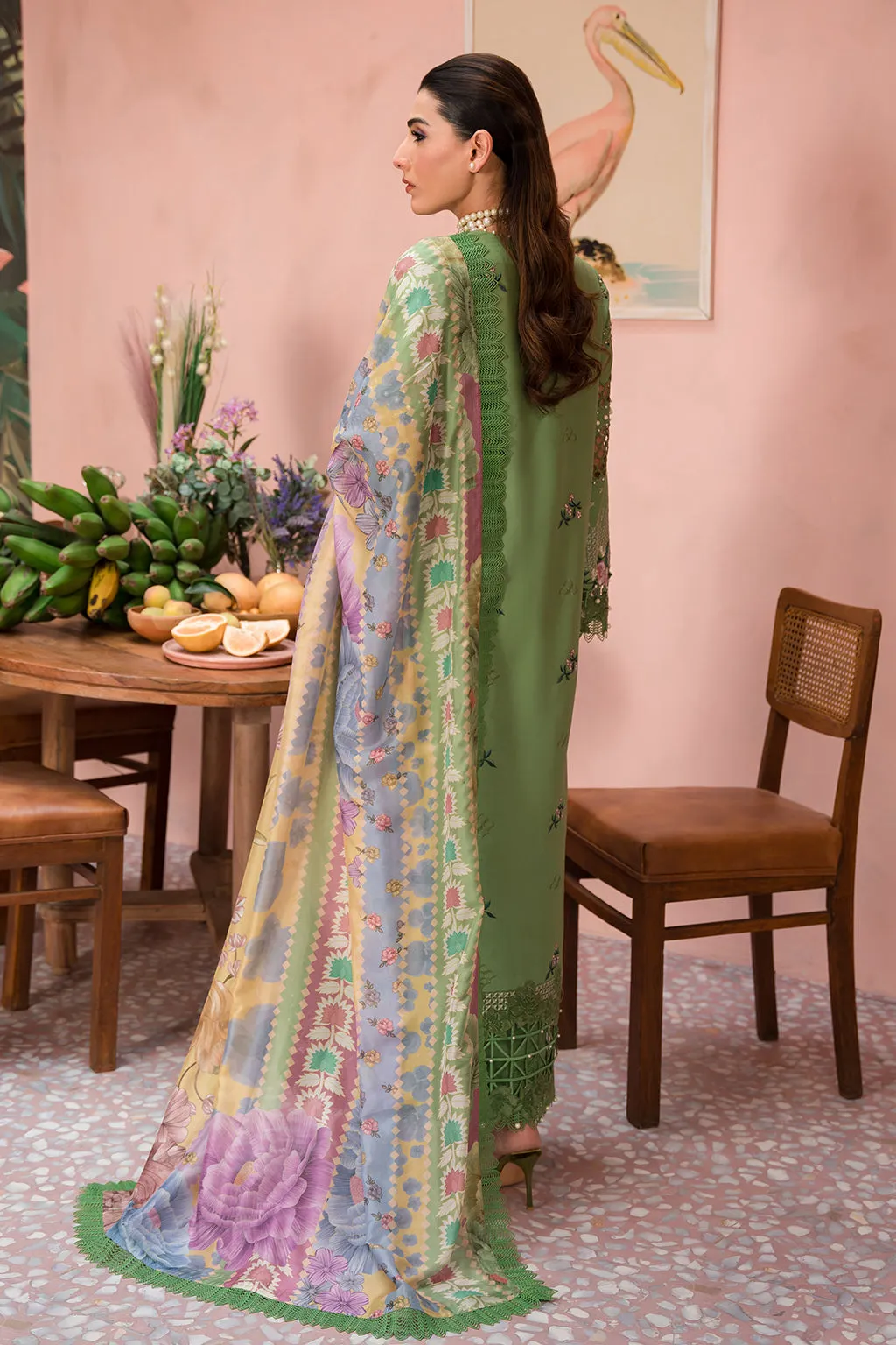 Afrozeh The Painted Garden Unstitched Lawn 3Pc Suit AEF-24-V1-02