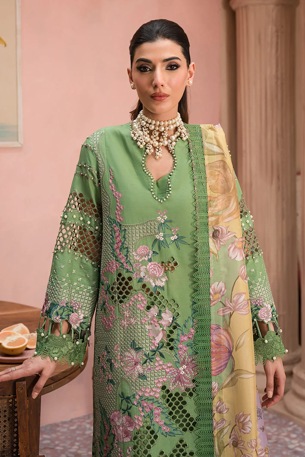 Afrozeh The Painted Garden Unstitched Lawn 3Pc Suit AEF-24-V1-02