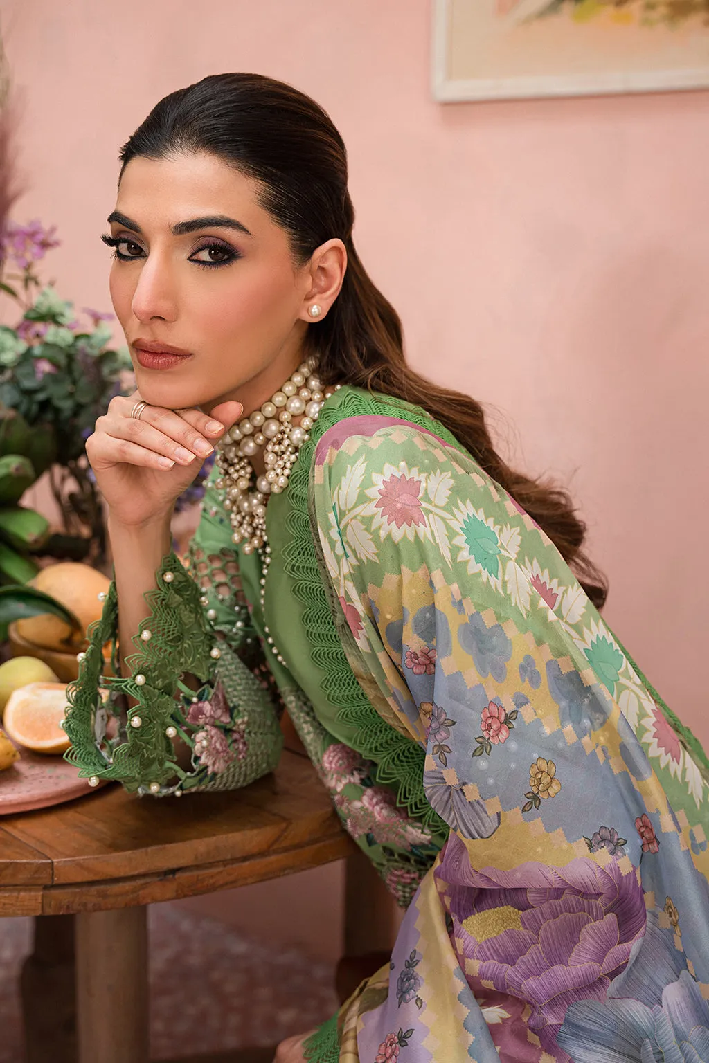 Afrozeh The Painted Garden Unstitched Lawn 3Pc Suit AEF-24-V1-02