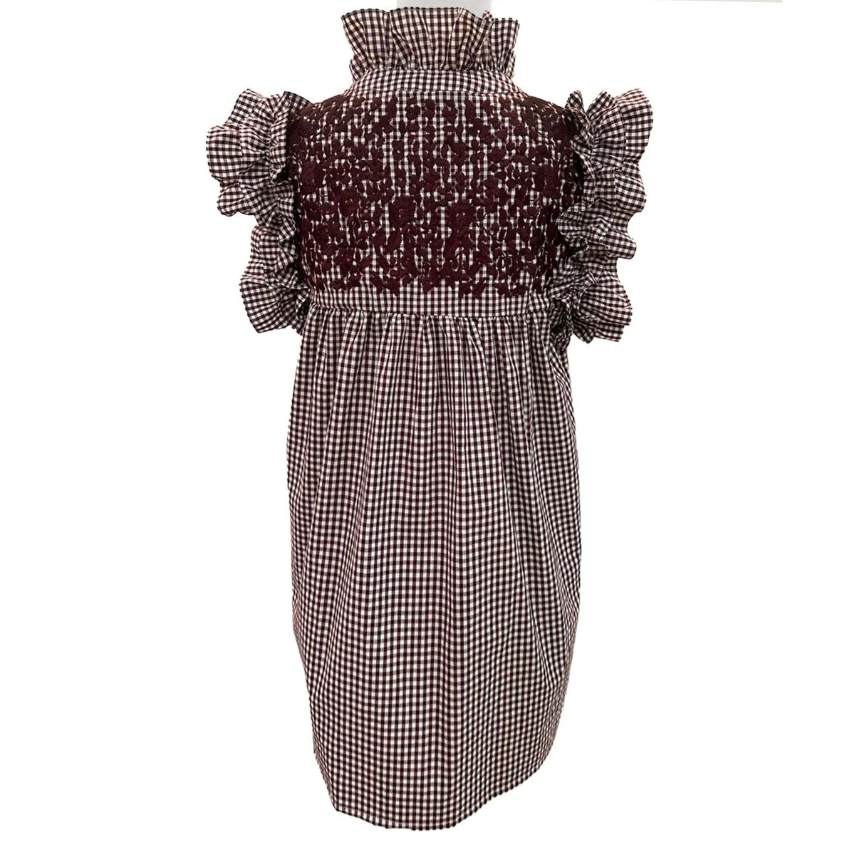 Aggie Maroon Gingham Hummingbird Dress