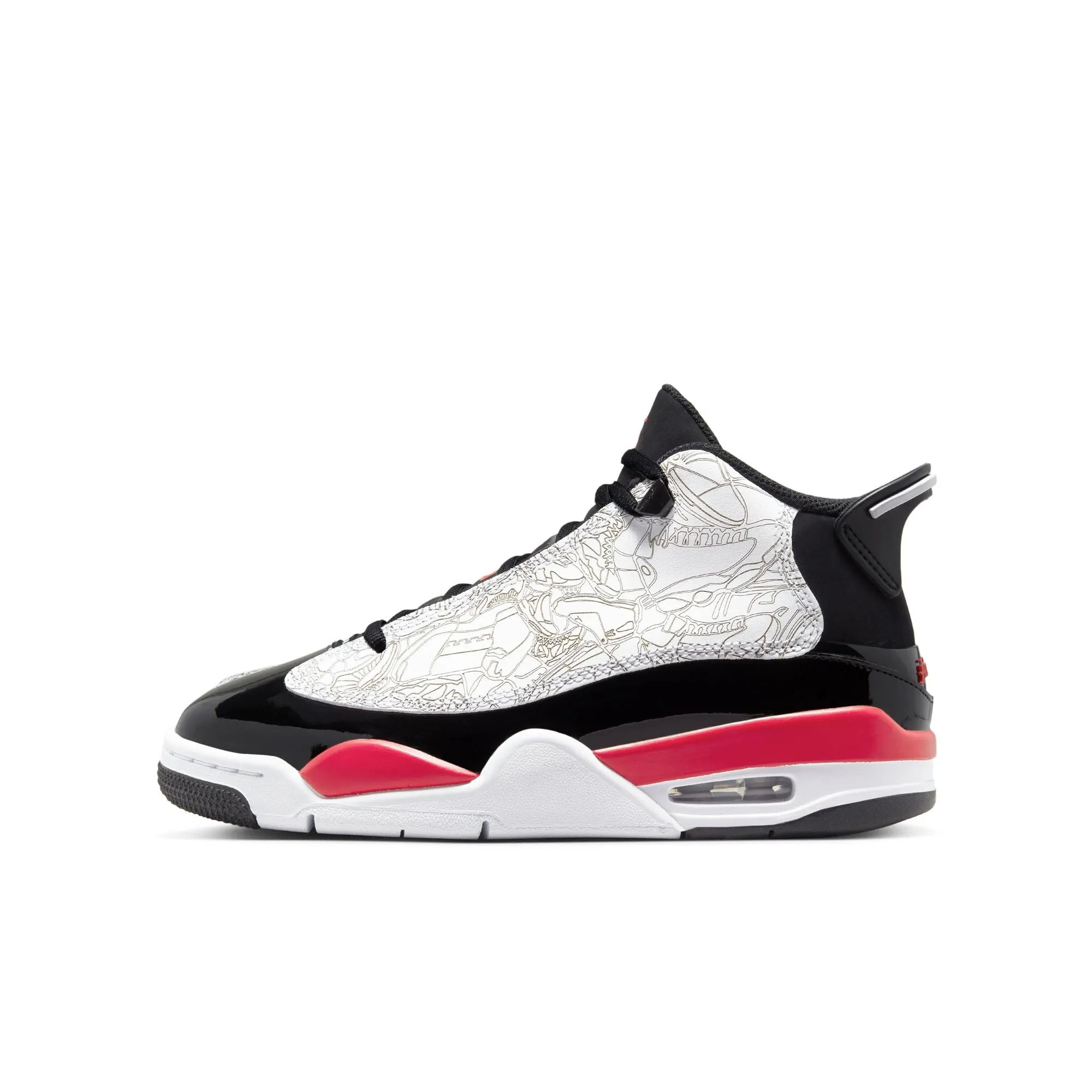 Air Jordan Dub Zero GS - WHITE/BLACK/RED