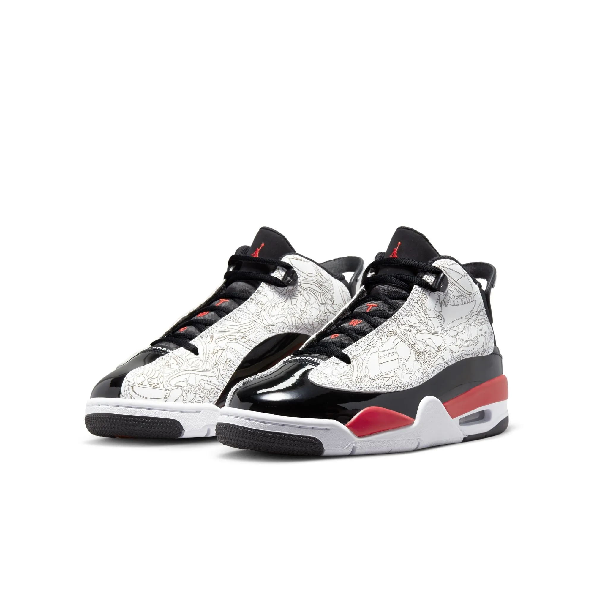 Air Jordan Dub Zero GS - WHITE/BLACK/RED