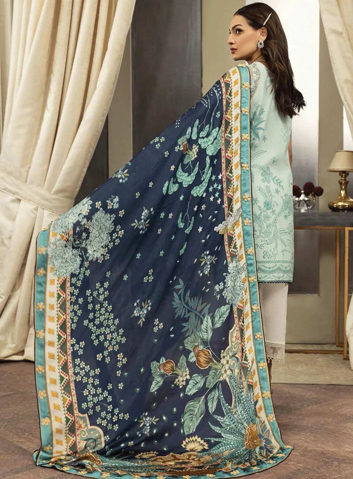 Anaya By Kiran Chaudhry Embroidered Lawn Unstitched 3 Piece Suit - AL23-13 ZENOBIA