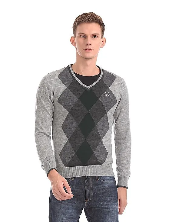 Arrow Sports Patterned Merino Wool Sweater