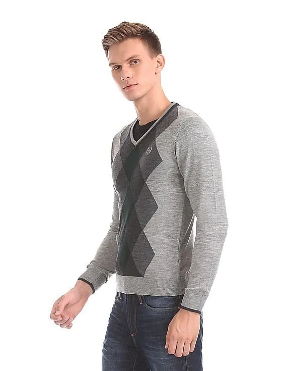 Arrow Sports Patterned Merino Wool Sweater