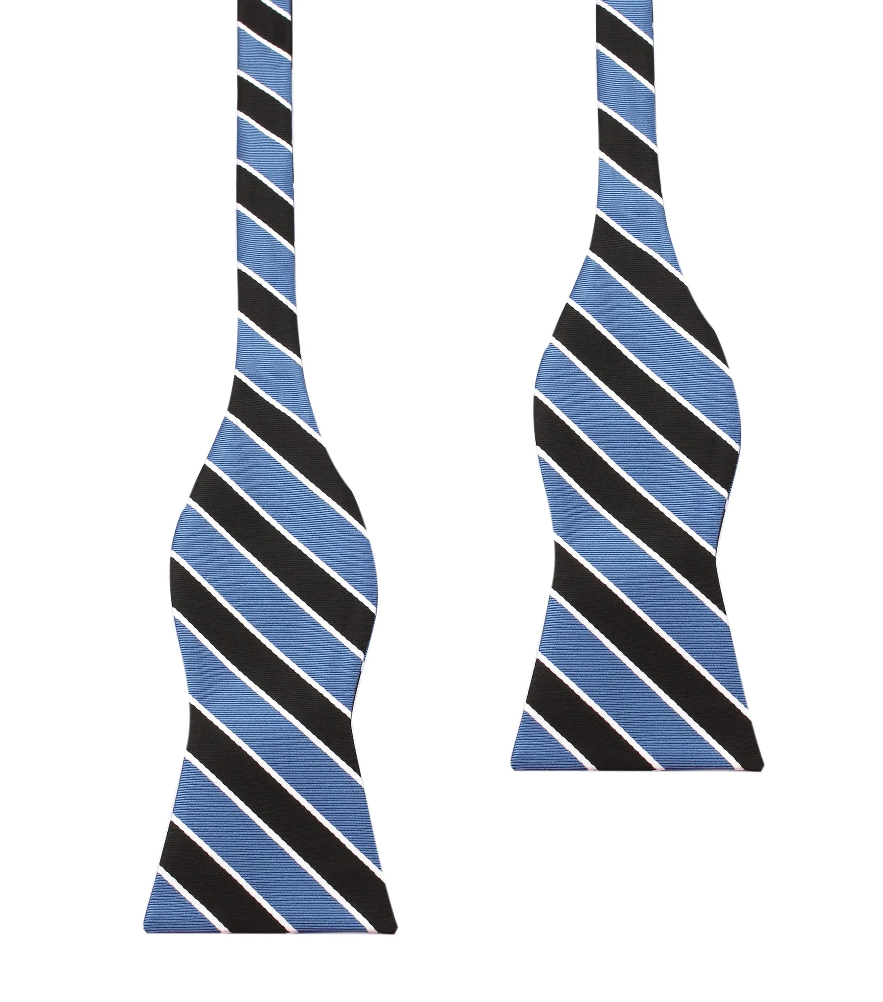 Black White Blue Striped Bow Tie Untied