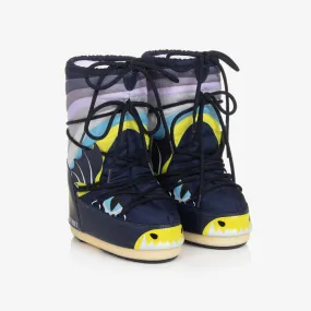 Blue Icon Dragon Snow Boots