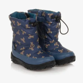 Blue Teddy Bear Snow Boots