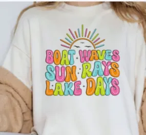 Boat Waves and Sun Rays DTF/Sublimation Transfer