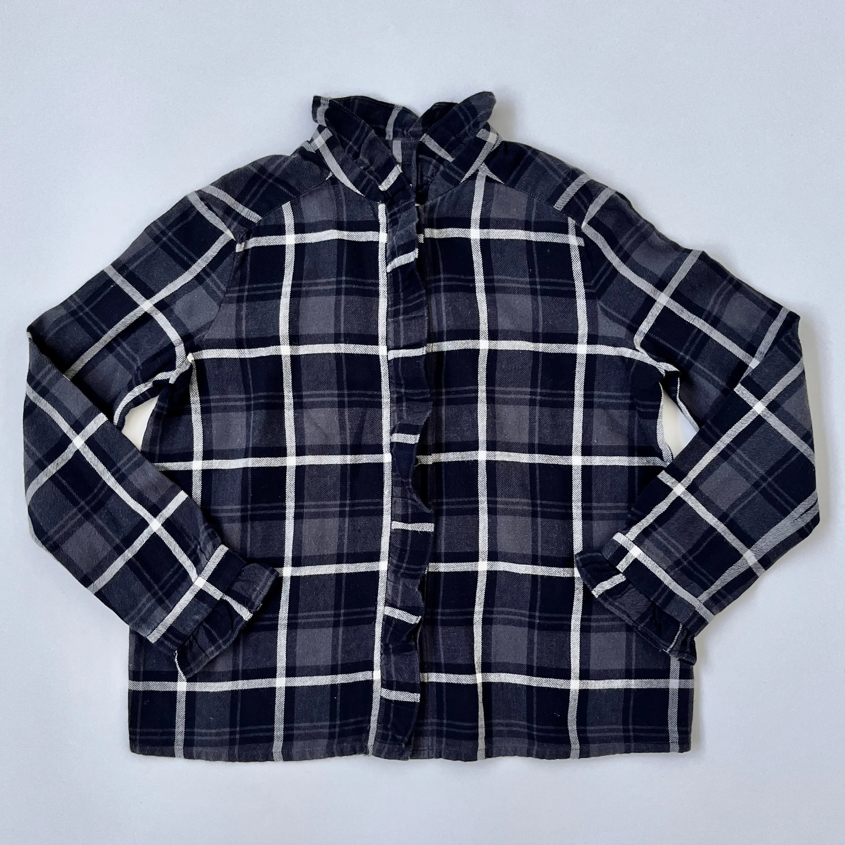 Bonpoint Blue Tartan Brushed Cotton Blouse: 8 Years