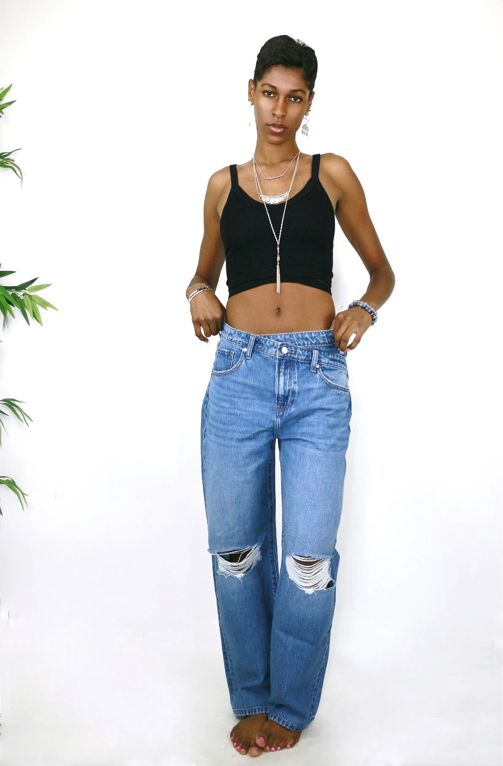 Boyfriend Angled Fly Jeans