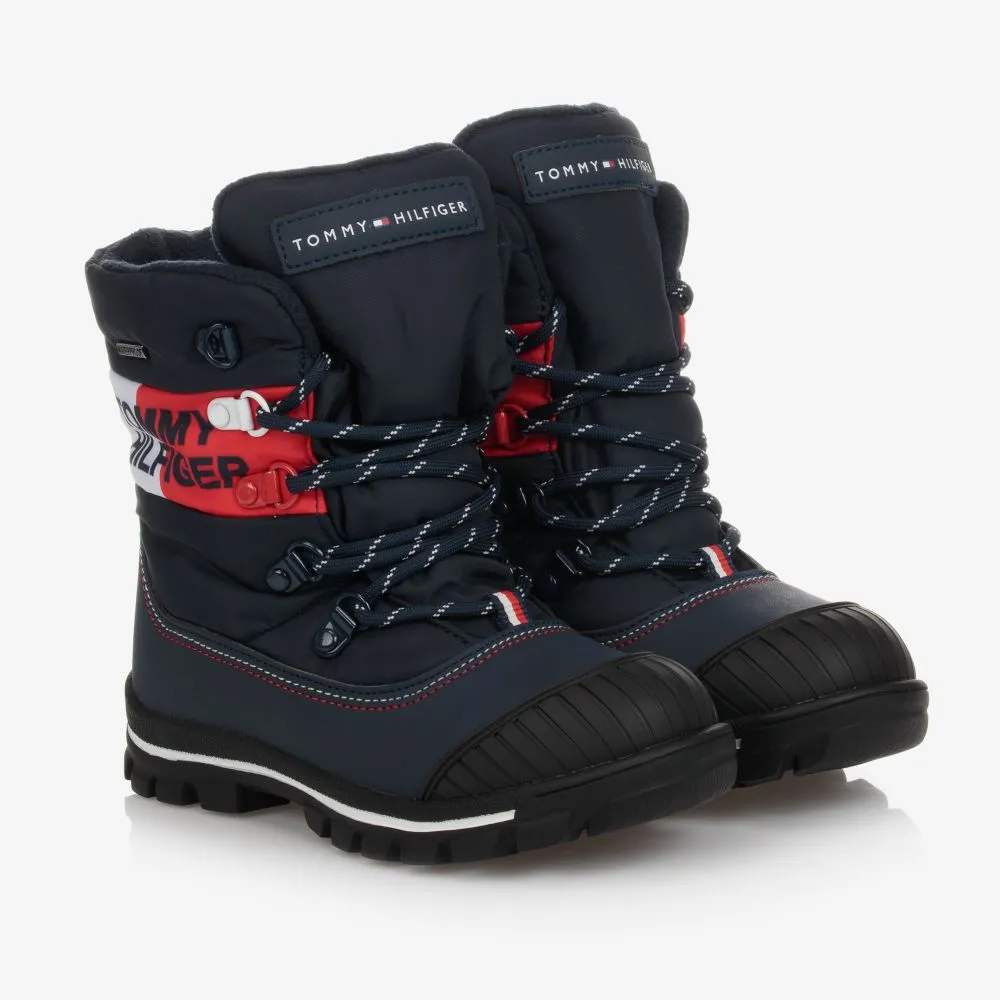 Boys Blue Logo Snow Boots