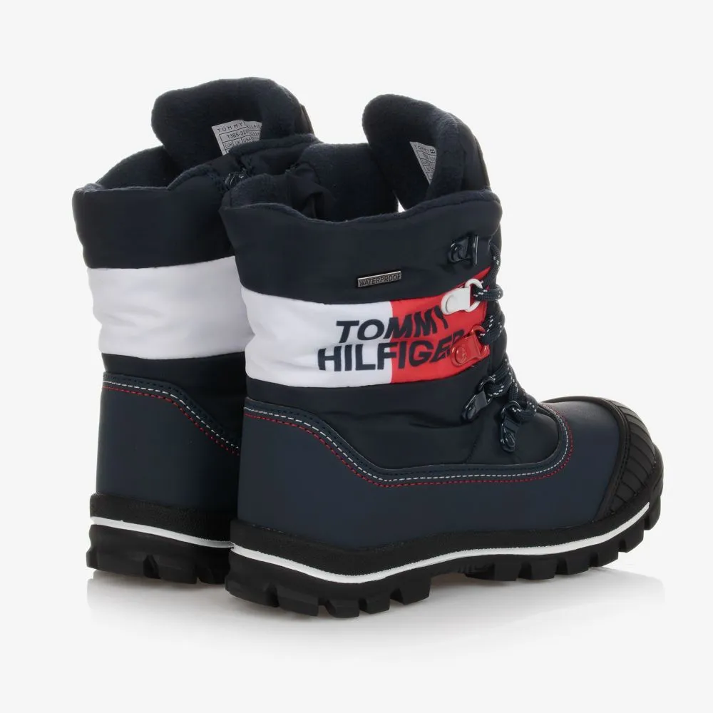 Boys Blue Logo Snow Boots