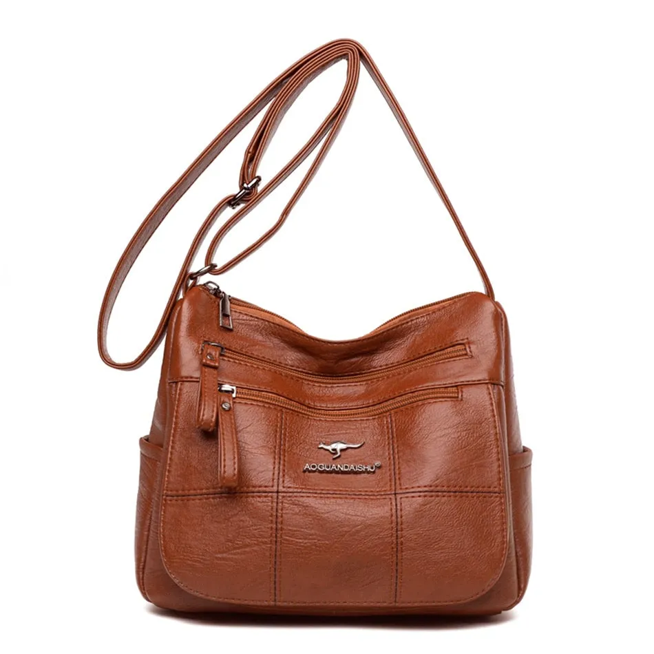 Brand Leather Ladies Designer Handbags Winter Style Messenger Bags