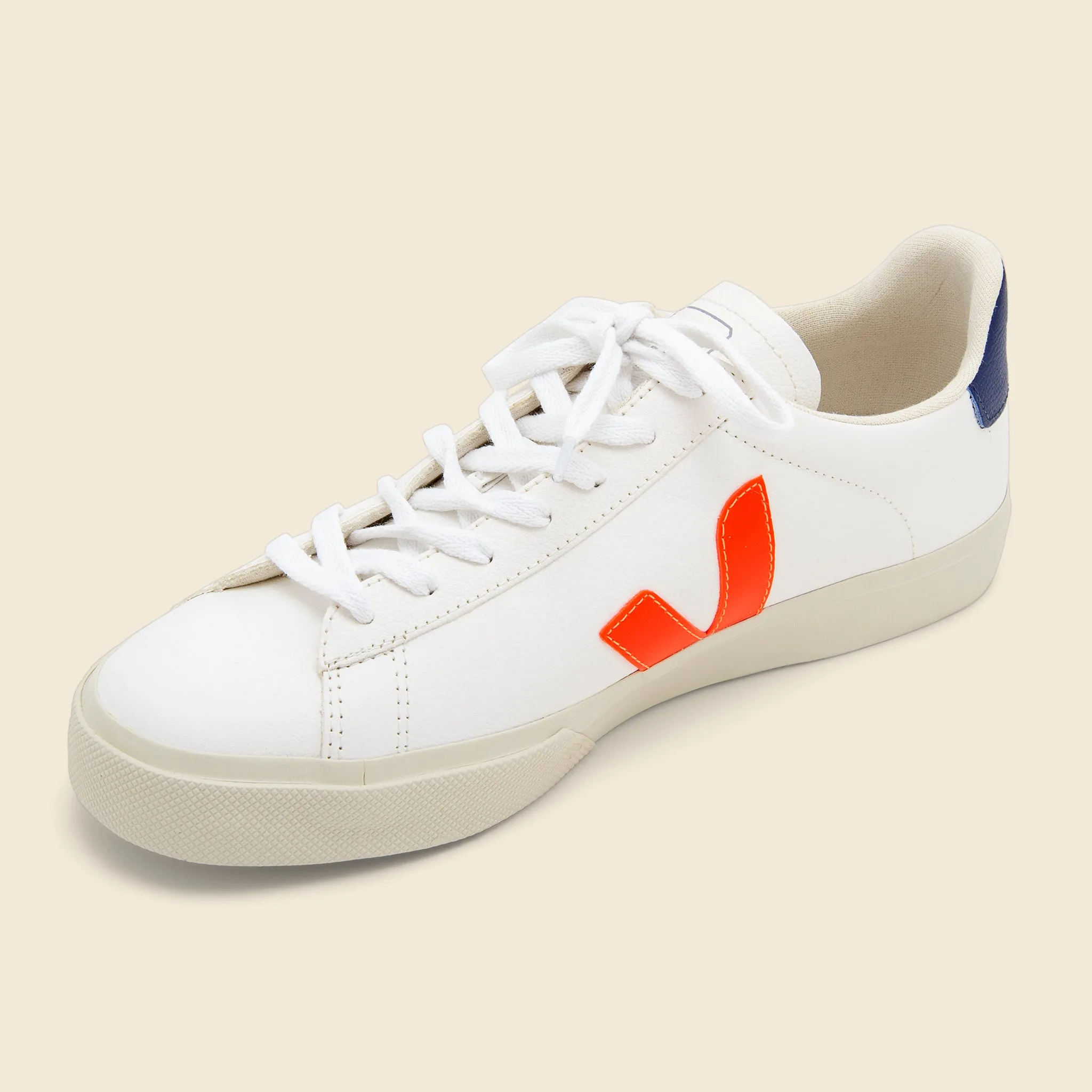 Campo ChromeFree Leather Sneaker - Extra White/Orange/Cobalt