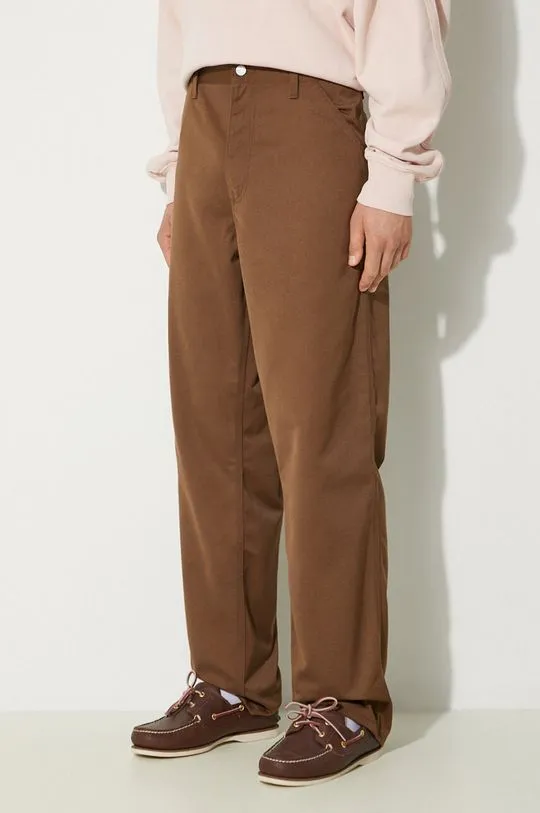 Carhartt WIP trousers Simple Pant men's brown color I020075.2Y02