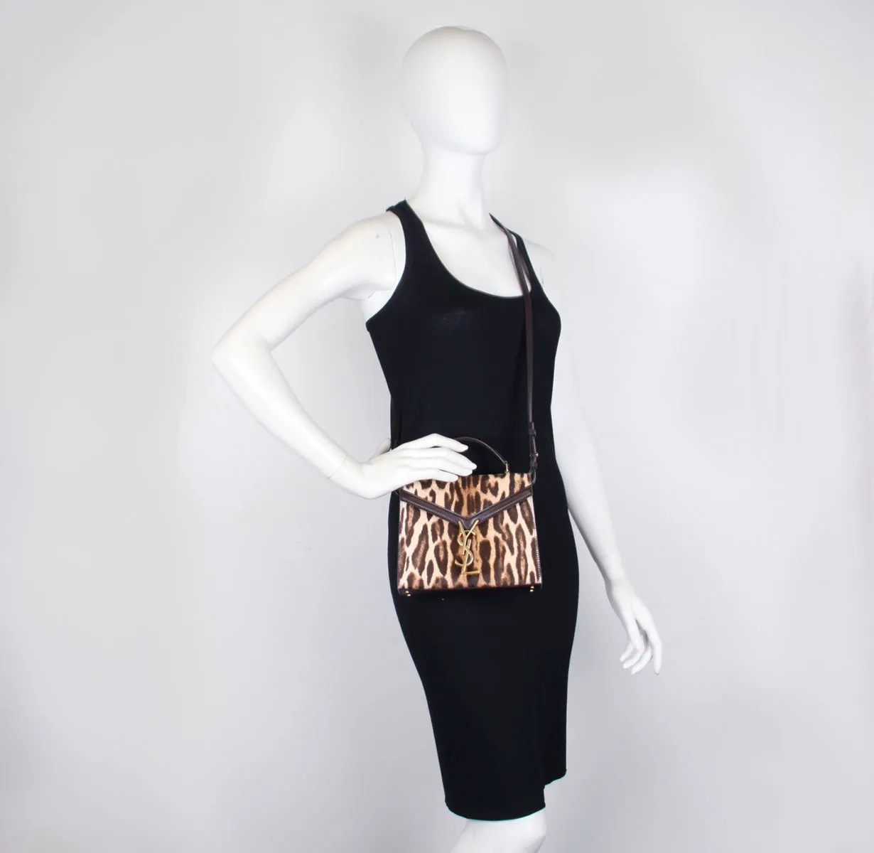 Cassandra Mini Top Handle, Leopard Pony