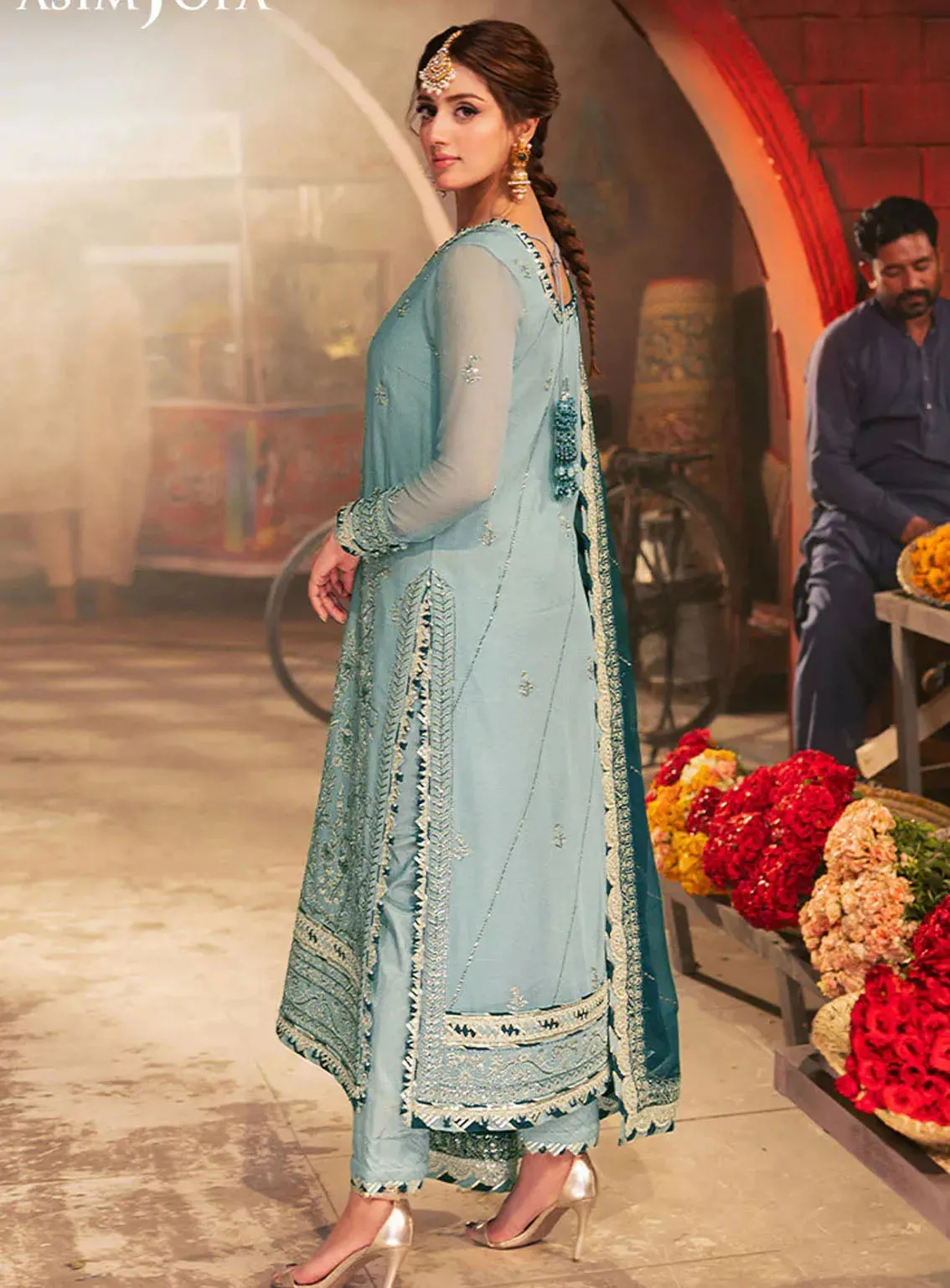 Chamkeeli By Asim Jofa Luminous Luxe Festive Embroidered Chiffon 3 Piece Unstitched Suit AJ24CF AJKK-17