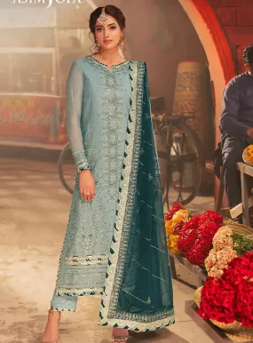 Chamkeeli By Asim Jofa Luminous Luxe Festive Embroidered Chiffon 3 Piece Unstitched Suit AJ24CF AJKK-17