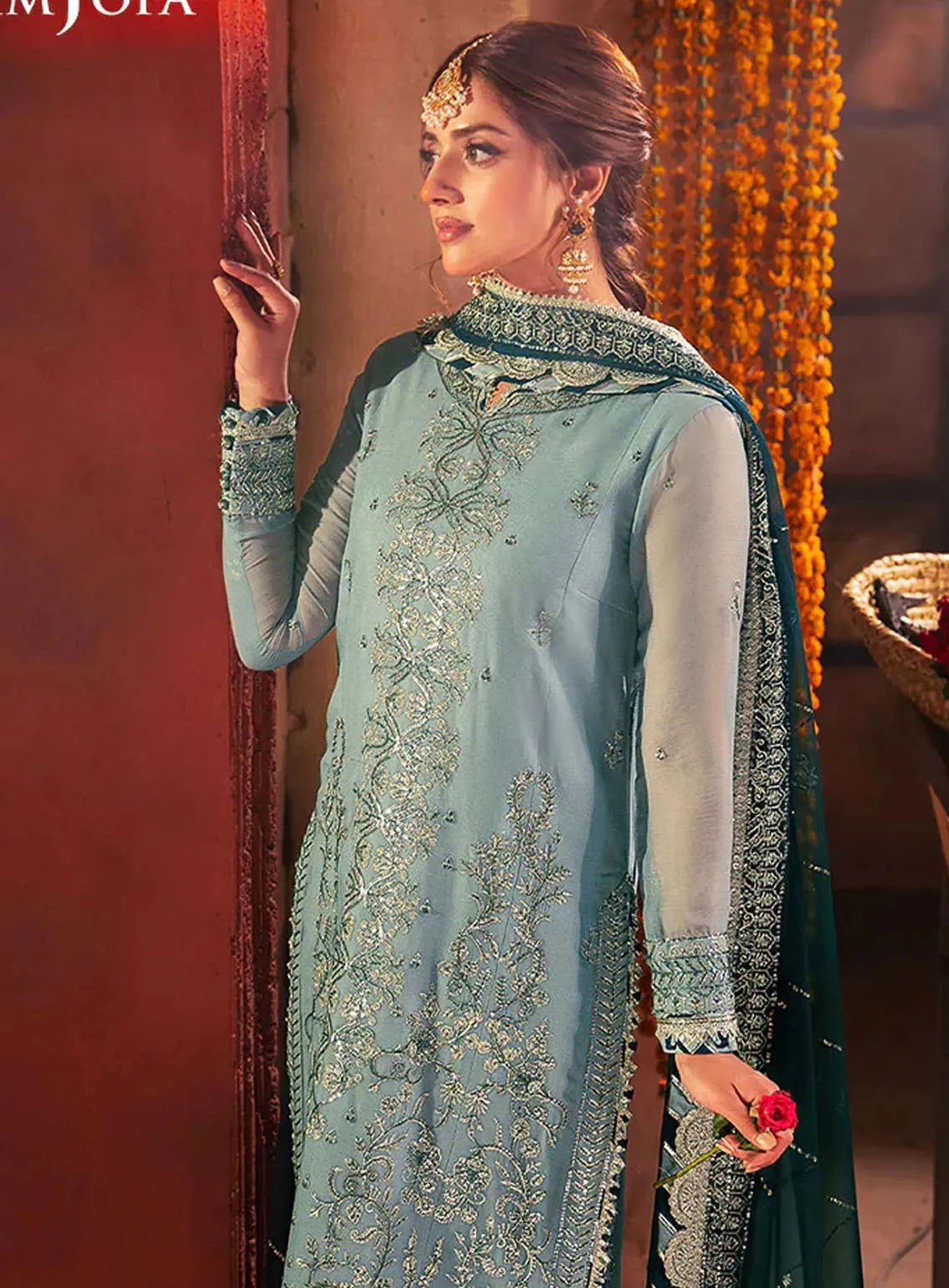 Chamkeeli By Asim Jofa Luminous Luxe Festive Embroidered Chiffon 3 Piece Unstitched Suit AJ24CF AJKK-17