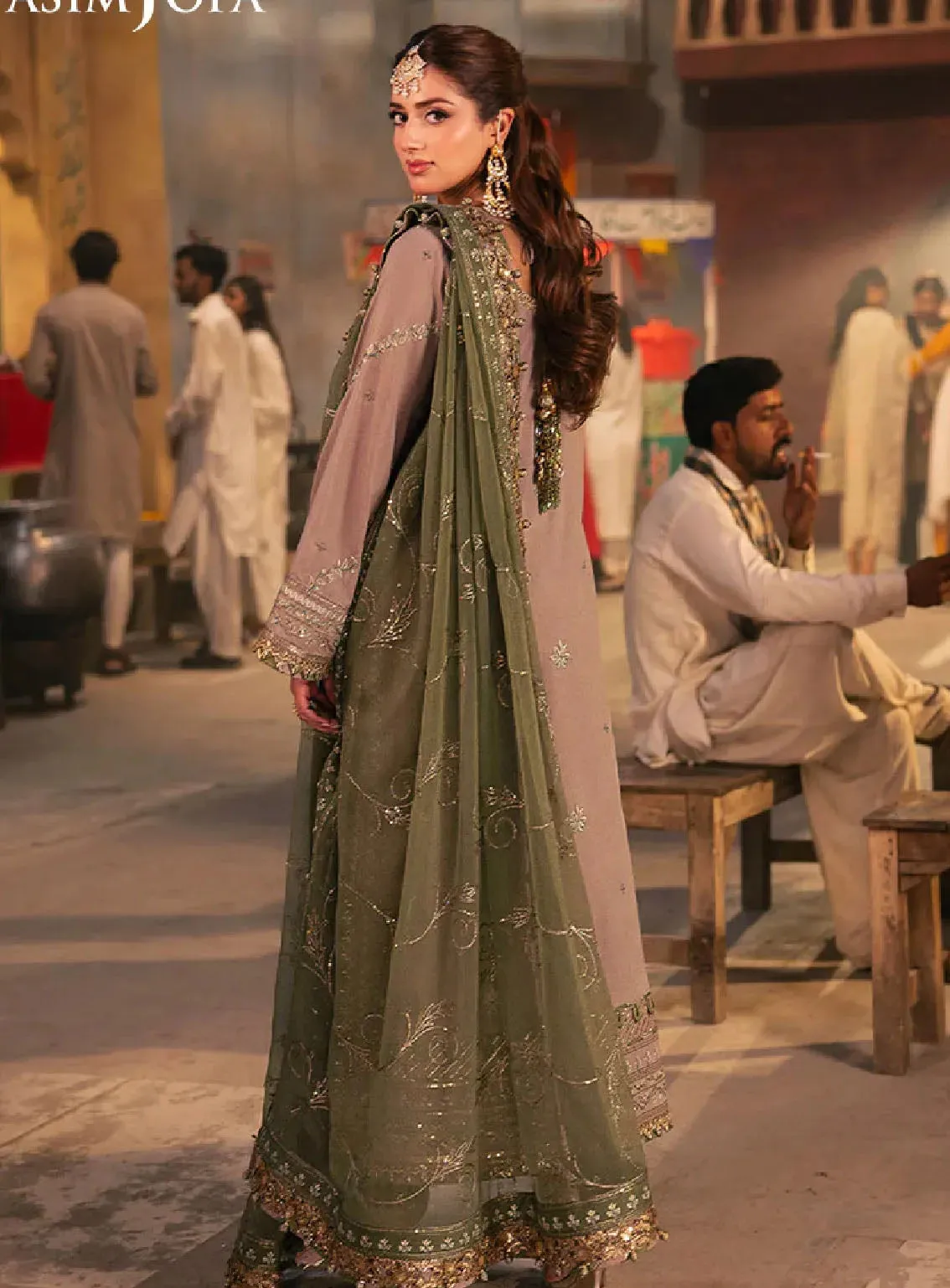 Chamkeeli By Asim Jofa Luminous Luxe Festive Embroidered Silk 3 Piece Unstitched Suit AJ24CF AJKK-08