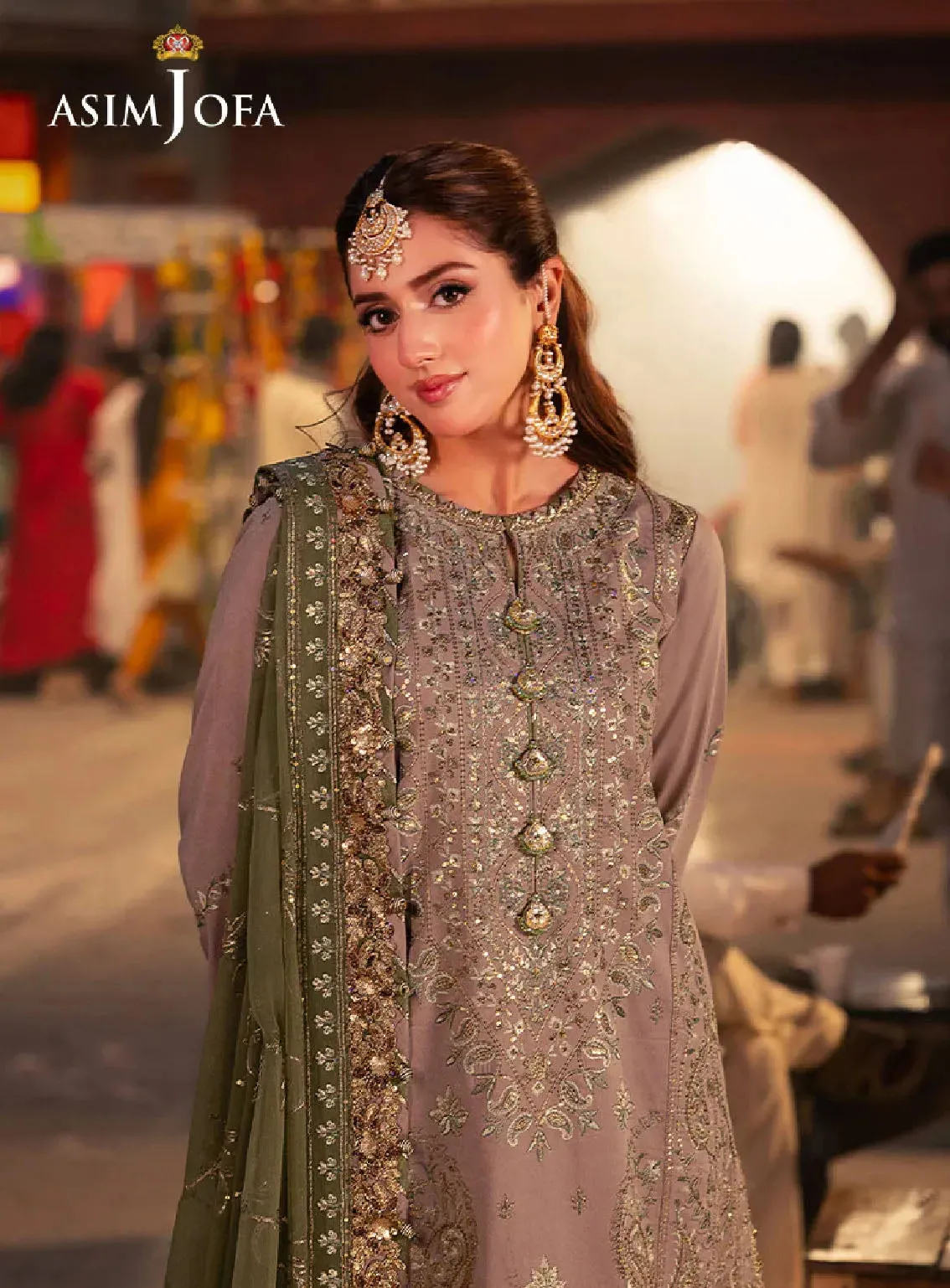 Chamkeeli By Asim Jofa Luminous Luxe Festive Embroidered Silk 3 Piece Unstitched Suit AJ24CF AJKK-08