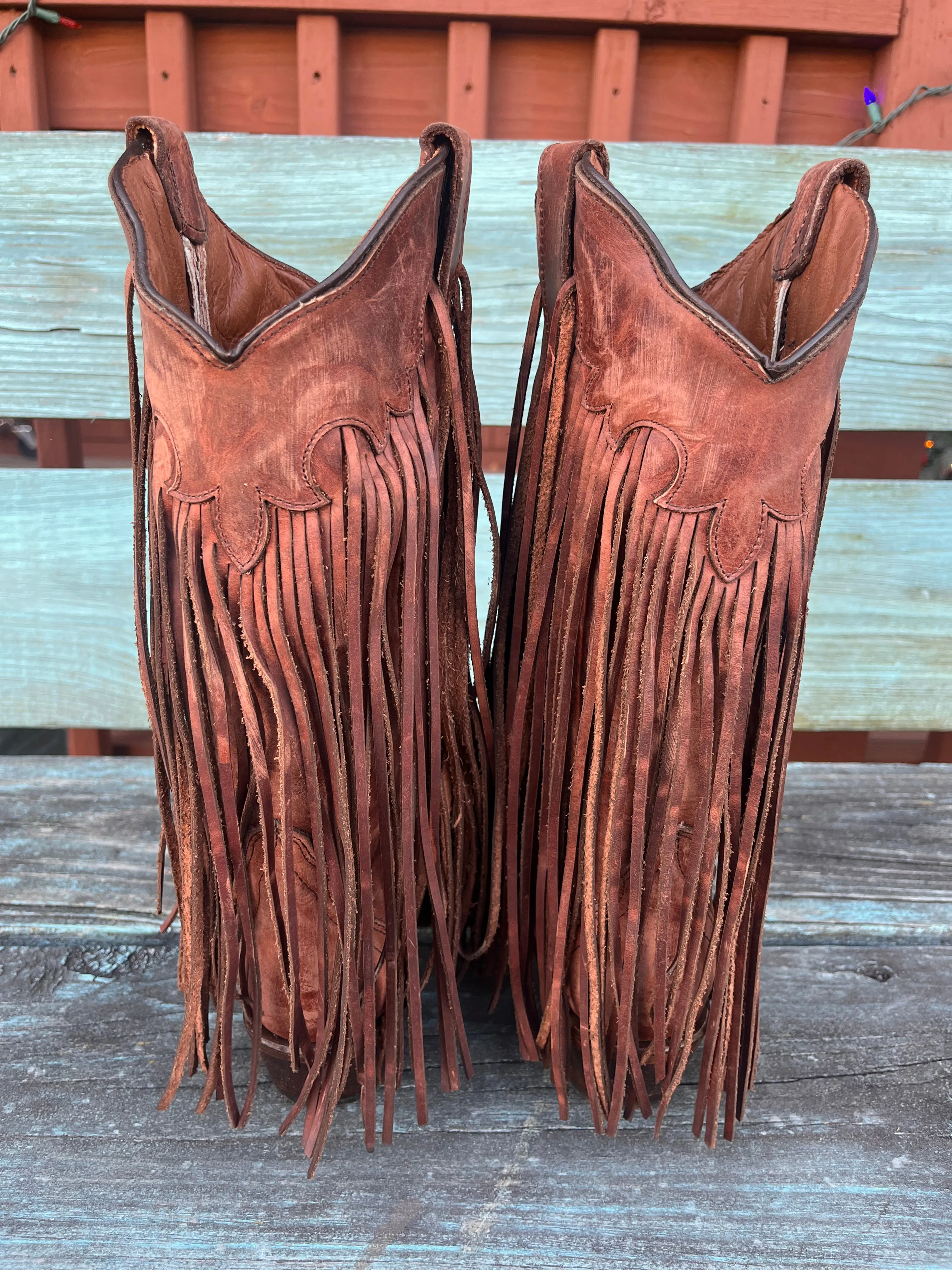 Circle G by Corral Women's Brick Brown Fringes Cowgirl Boots L6088