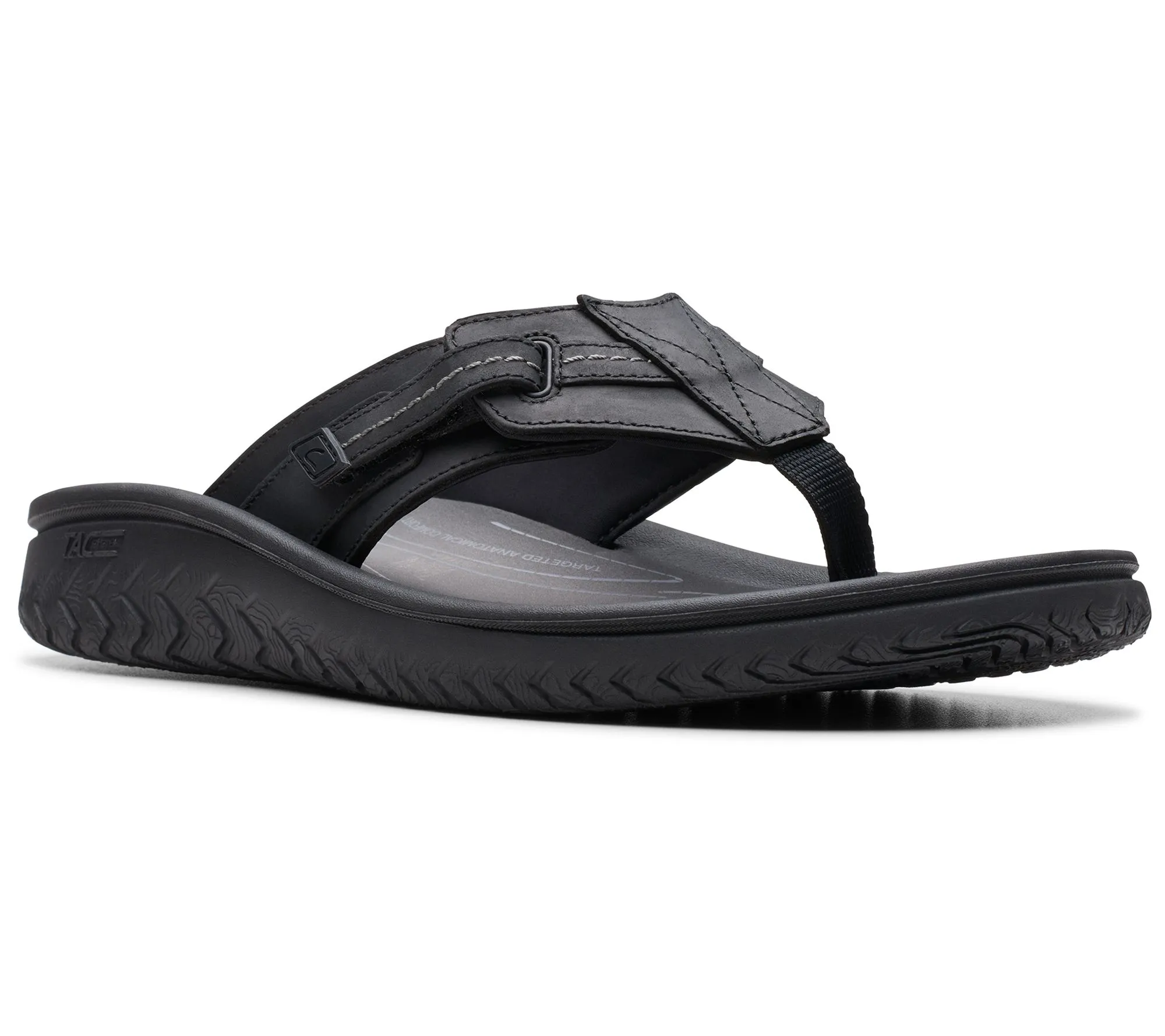 Clarks Collection Men's Leather Flip-Flops -Wesey Sun