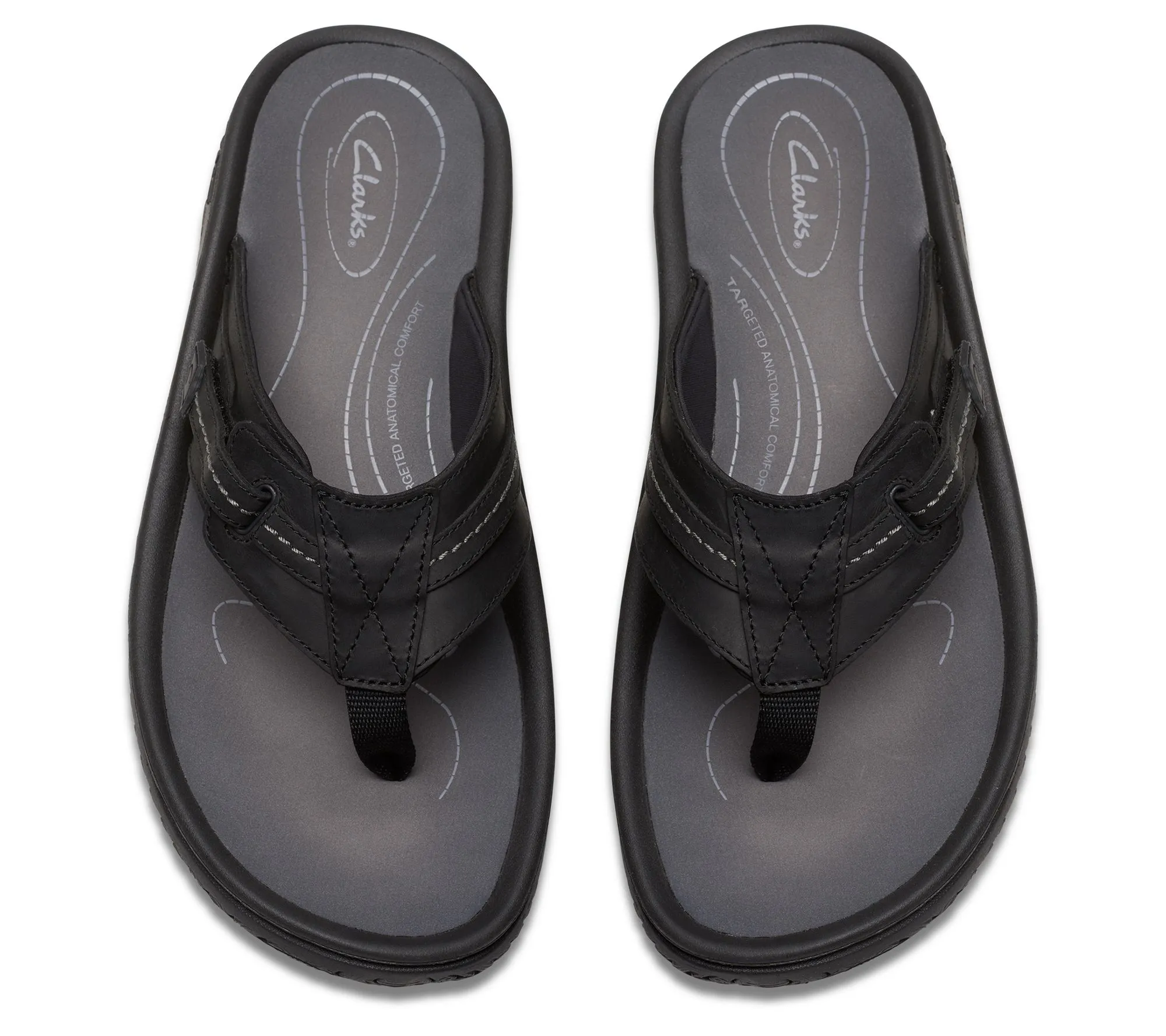 Clarks Collection Men's Leather Flip-Flops -Wesey Sun