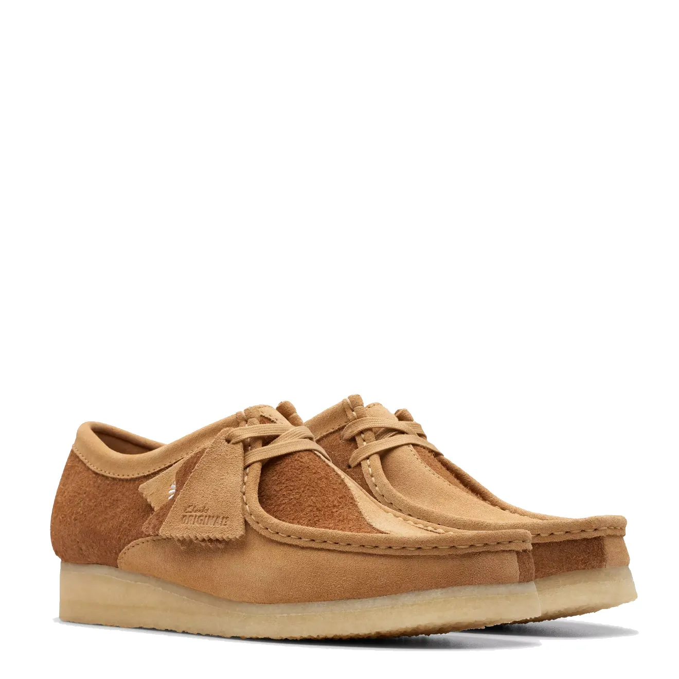 Clarks Originals Wallabee Shoes Tan Combination