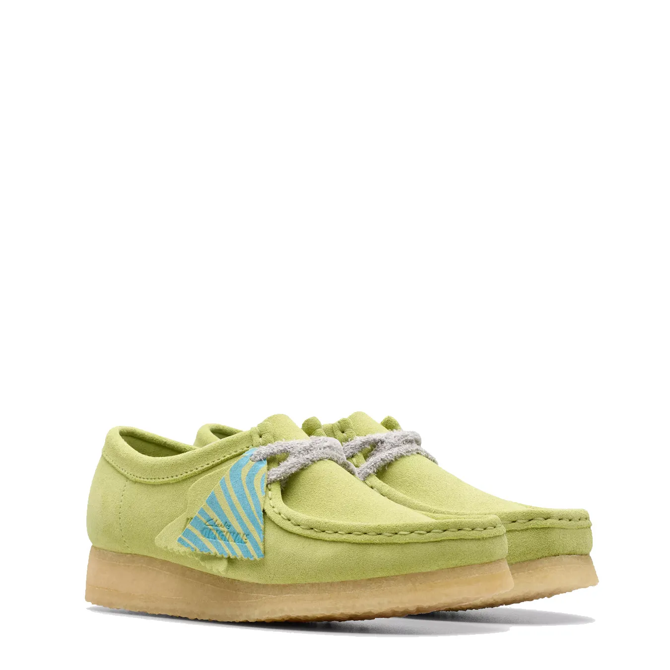 Clarks Originals Womens Wallabee Shoe Pale Lime Suede