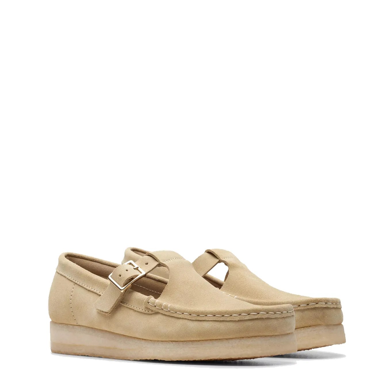 Clarks Originals Womens Wallabee T Bar Maple Suede