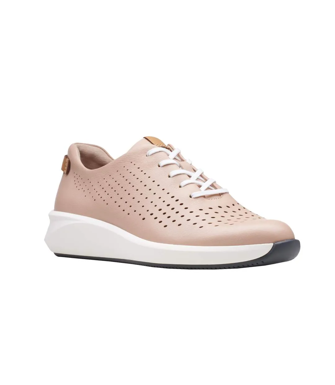 Clarks Womens/Ladies Un Rio Tie Leather Trainers (Blush) - UTCK107