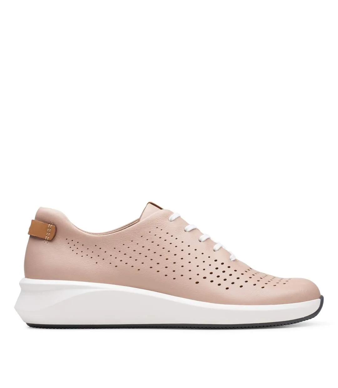 Clarks Womens/Ladies Un Rio Tie Leather Trainers (Blush) - UTCK107