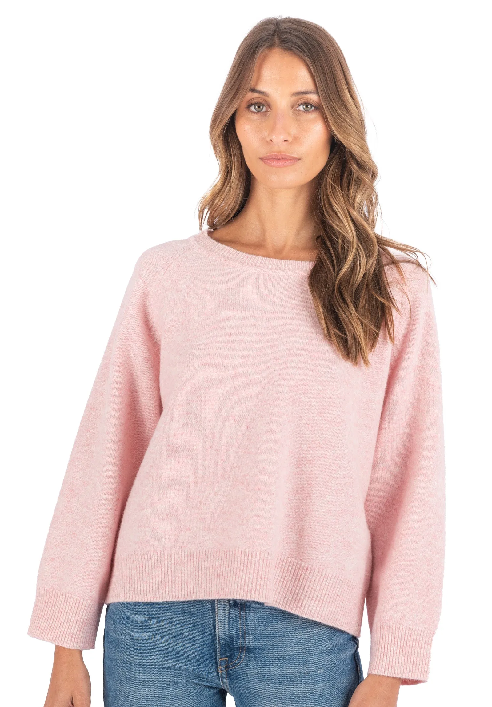 Cristina Pink Relaxed Merino Wool Sweater