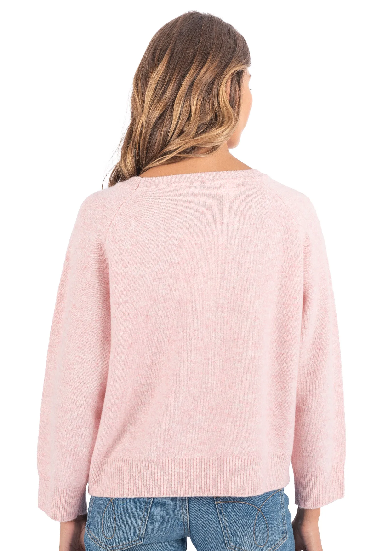 Cristina Pink Relaxed Merino Wool Sweater