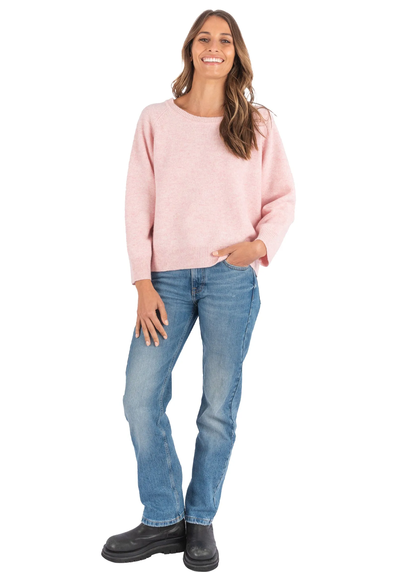 Cristina Pink Relaxed Merino Wool Sweater