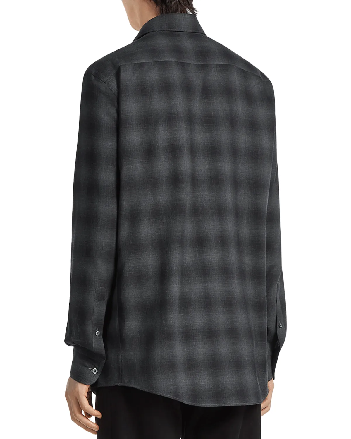 Dark Grey and Black Checked Cashco Sportshirt