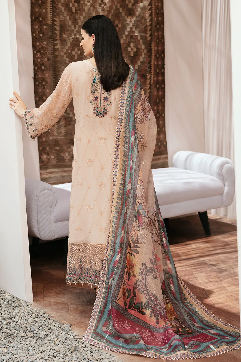 Dastan by Ramsha Embroidered Chiffon Unstitched 3Pc Suit T-208