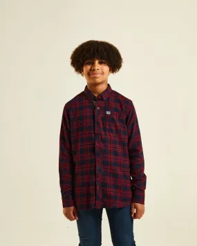 Derek Flannel Shirt Navy Red Check