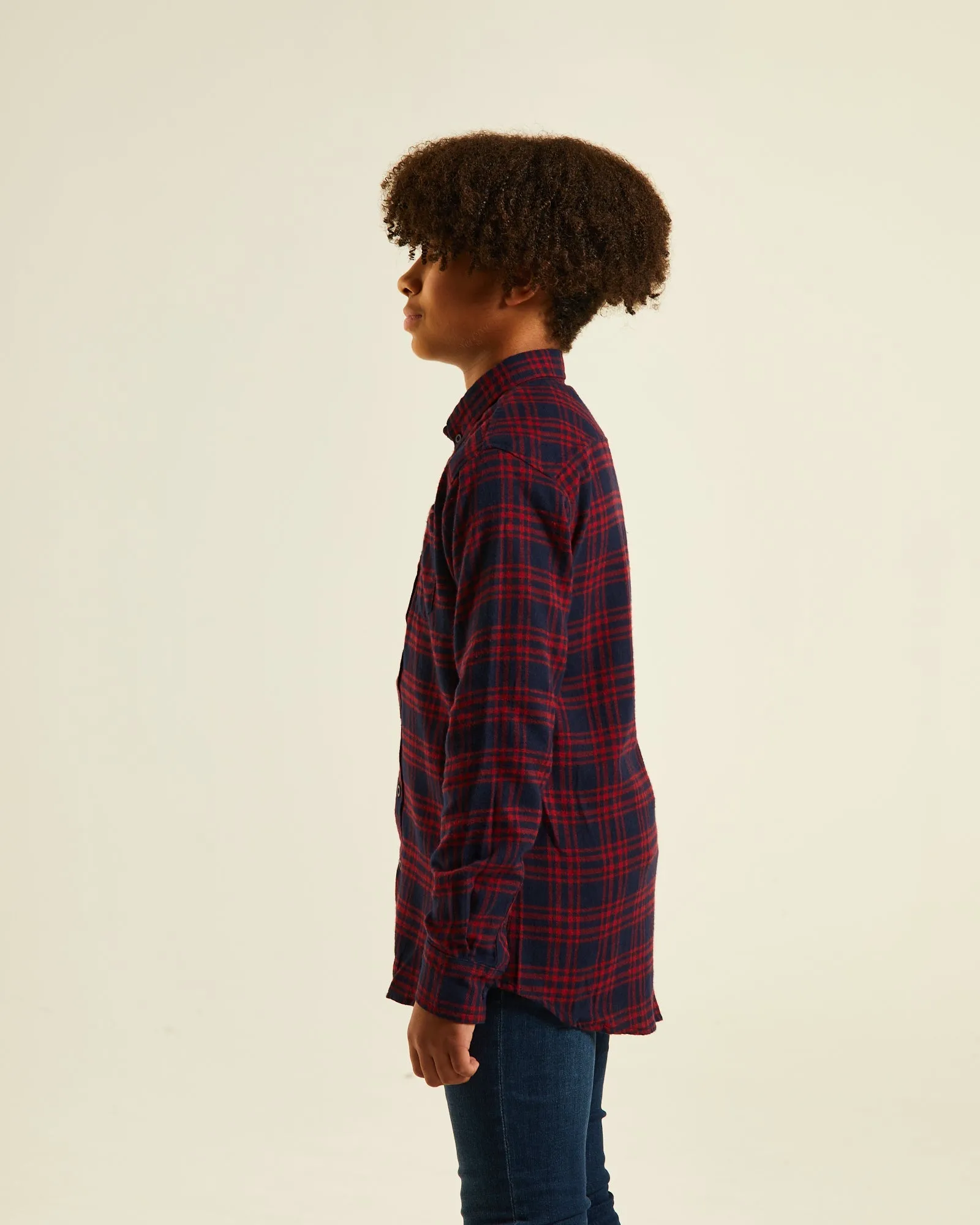 Derek Flannel Shirt Navy Red Check