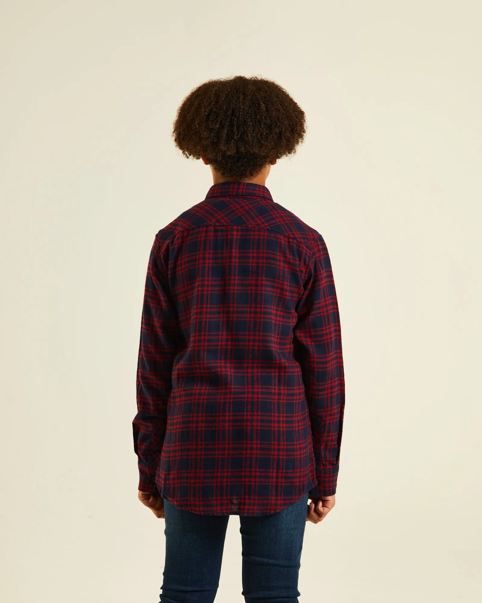 Derek Flannel Shirt Navy Red Check