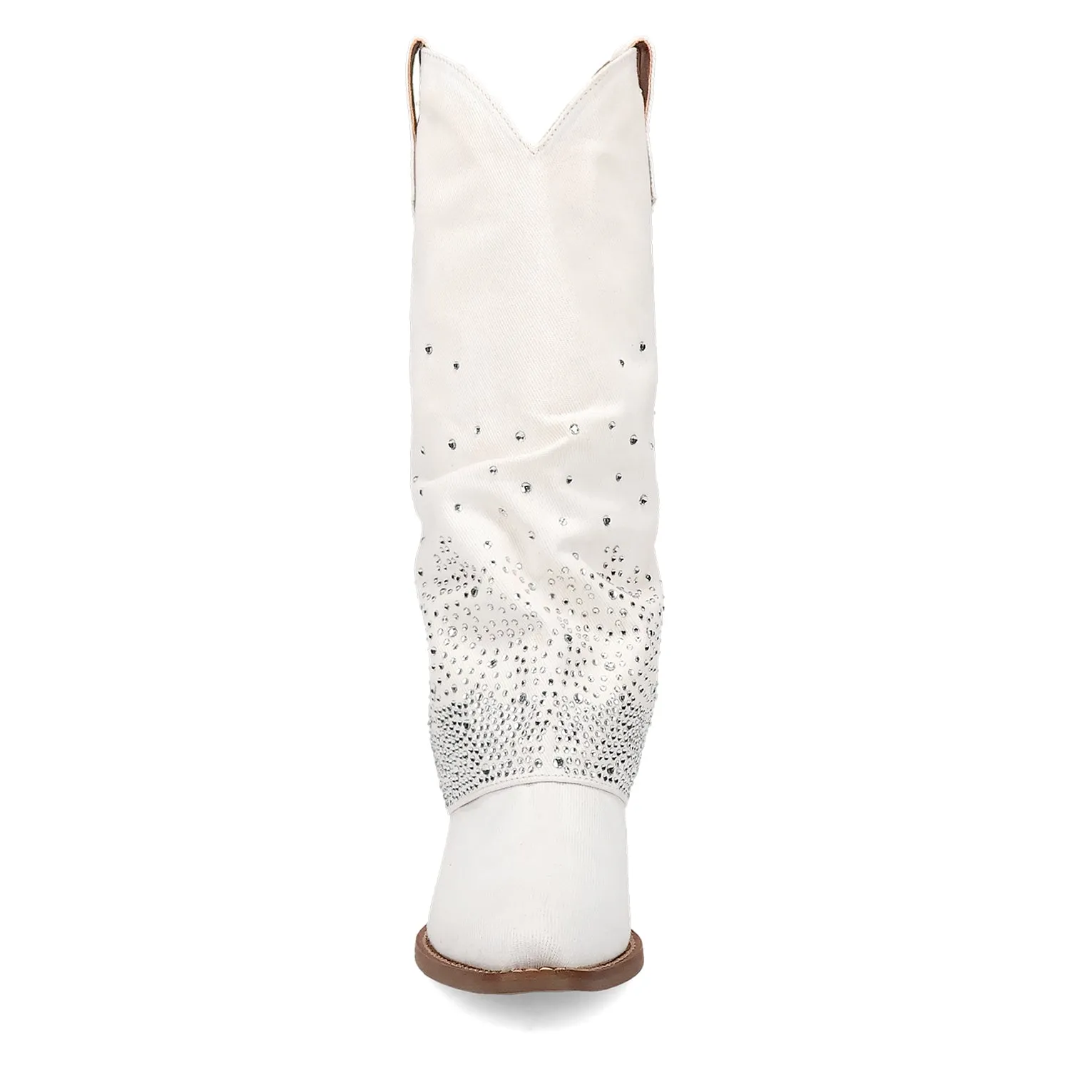 Dingo Womens Eye Candy White Denim Cowboy Boots