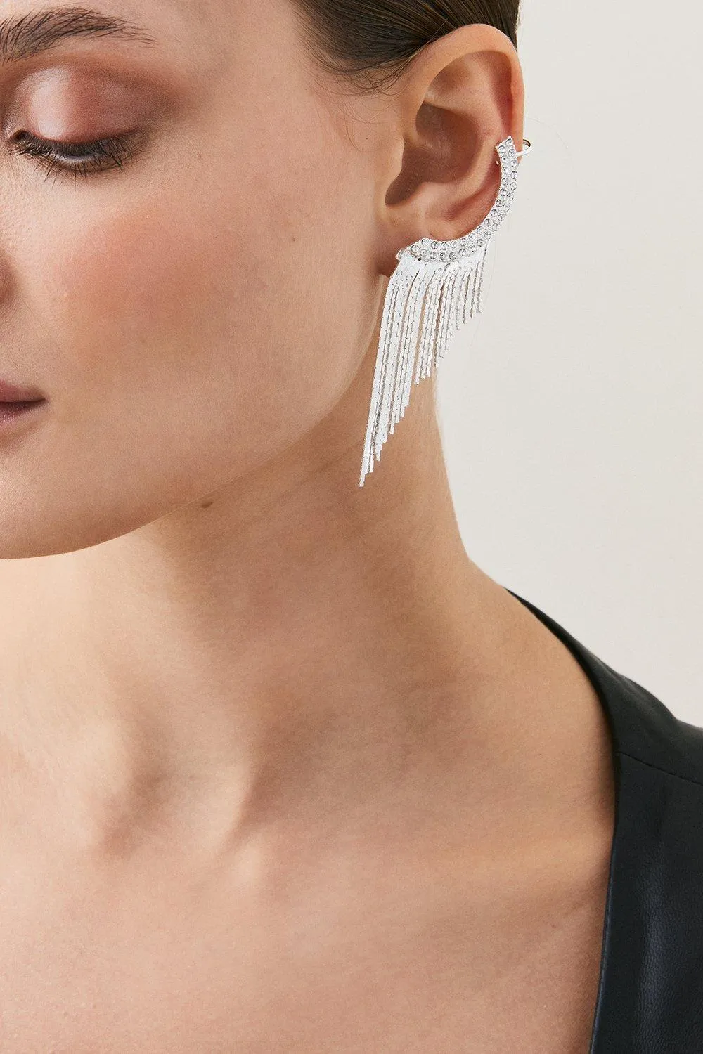 Ear Cuff Drop Detail Earring | Karen Millen