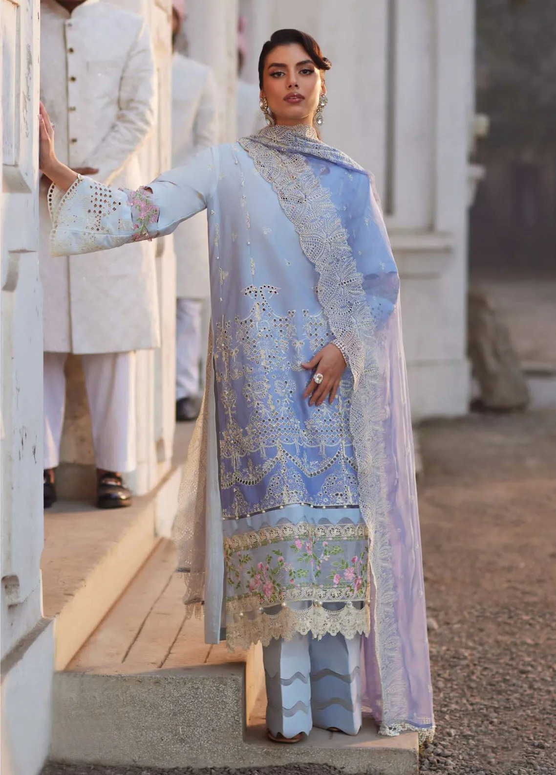 Elaf Premium Eid Edit Embroidered Lawn 3 Piece Unstitched Suit EF24PEE D-08 AMYRA